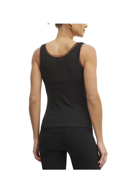 Canotta Pinko donna Clark 105168 A2LU Nera taglio aderente girocollo rotondo PINKO | Canotte | 105168 A2LUZ99